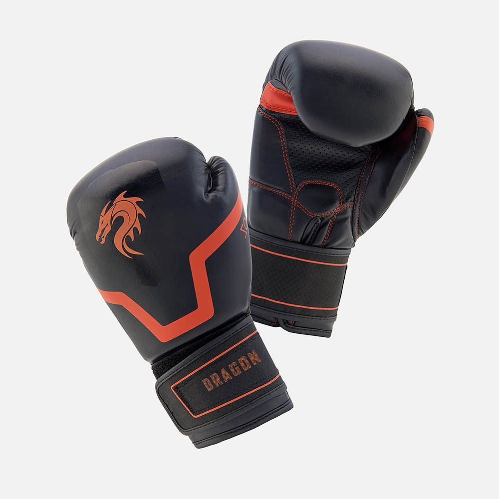 Изображение товара Боксёрские перчатки No Name чёрные 10 oz PBG500 Orange для тренировок