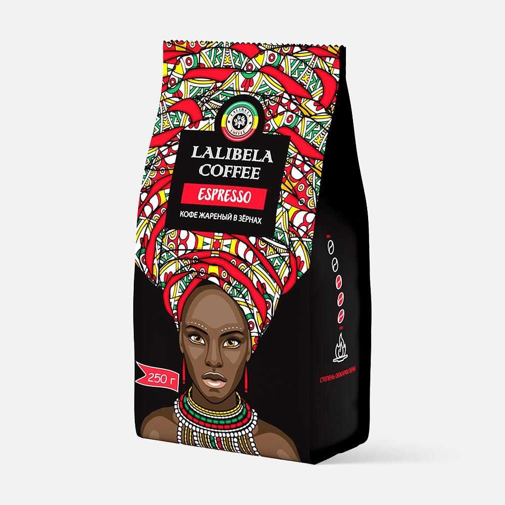 Изображение товара Кофе в зёрнах Lalibela Coffee Espresso, арабика 40%, робуста 60%, 250 г