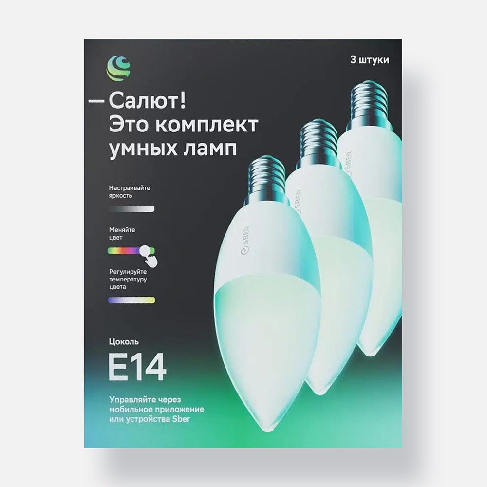 Изображение товара Комплект умных ламп Sber С37, 1 шт.