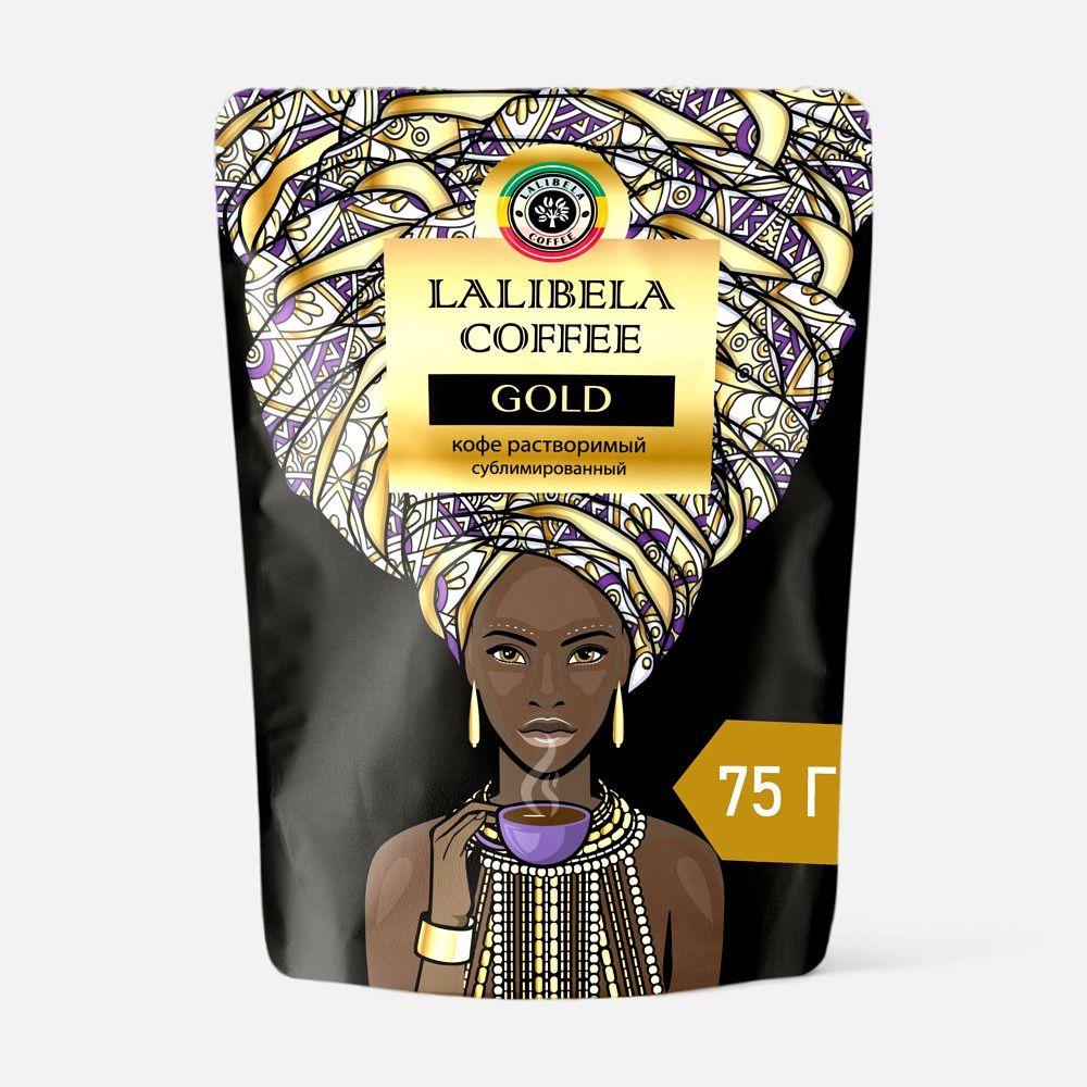 Изображение товара Кофе растворимый Lalibela Coffee Gold, freeze-dried, 75 г