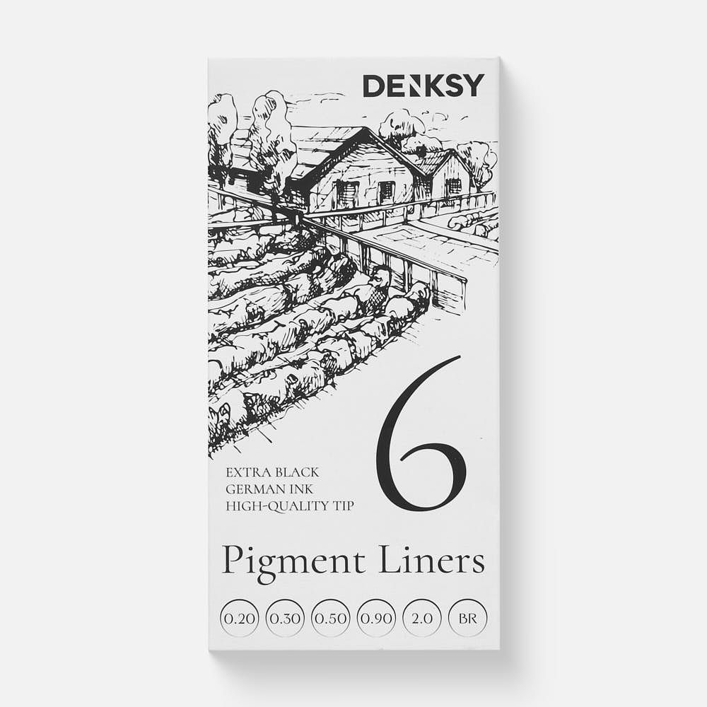 Изображение товара Набор капиллярных ручек-линеров Denksy, 0,20 мм, 6 шт.