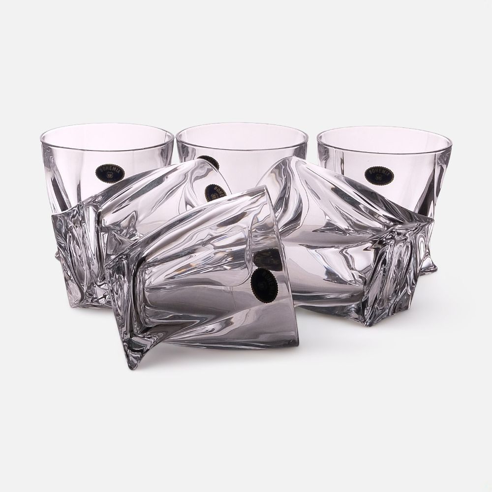 Изображение товара Набор стаканов Crystalite Bohemia Quadro для виски, 340 мл, 6 шт.