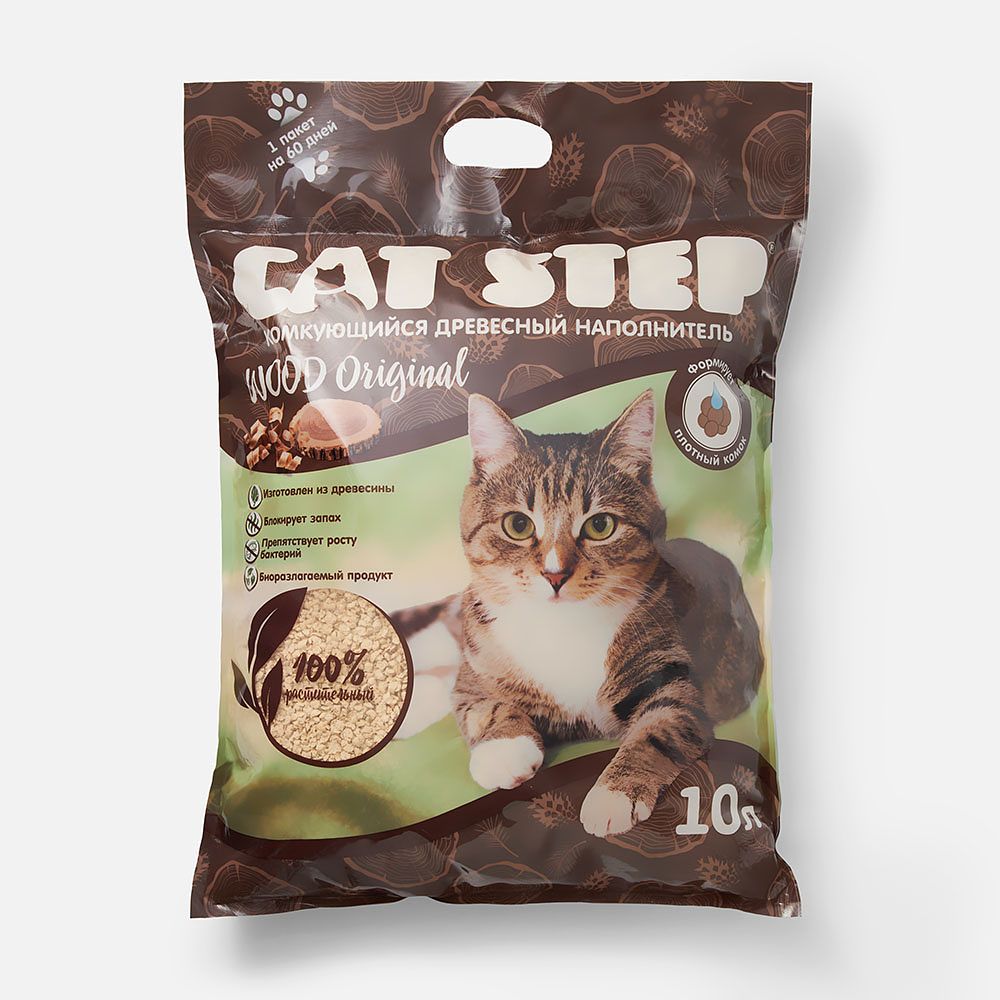 Изображение товара Наполнитель комкующийся Cat Step Wood Original древесный, 10 л