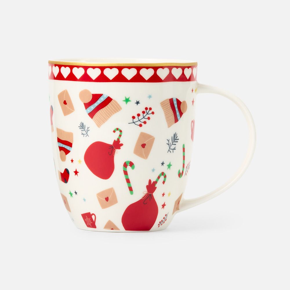 Изображение товара Кружка Classic новогодняя фарфоровая 370 мл сине-красная