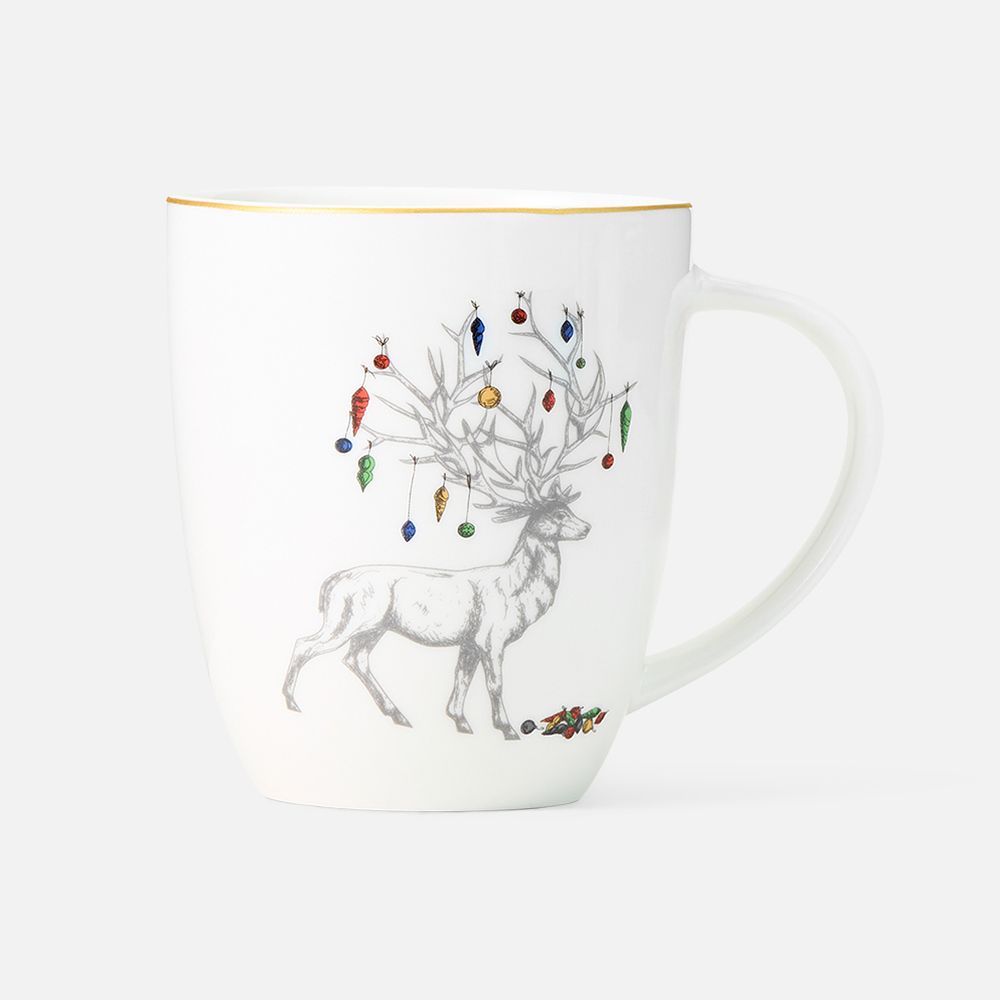 Изображение товара Кружка фарфор новогодняя Сказочный олень 370 мл праздничный дизайн