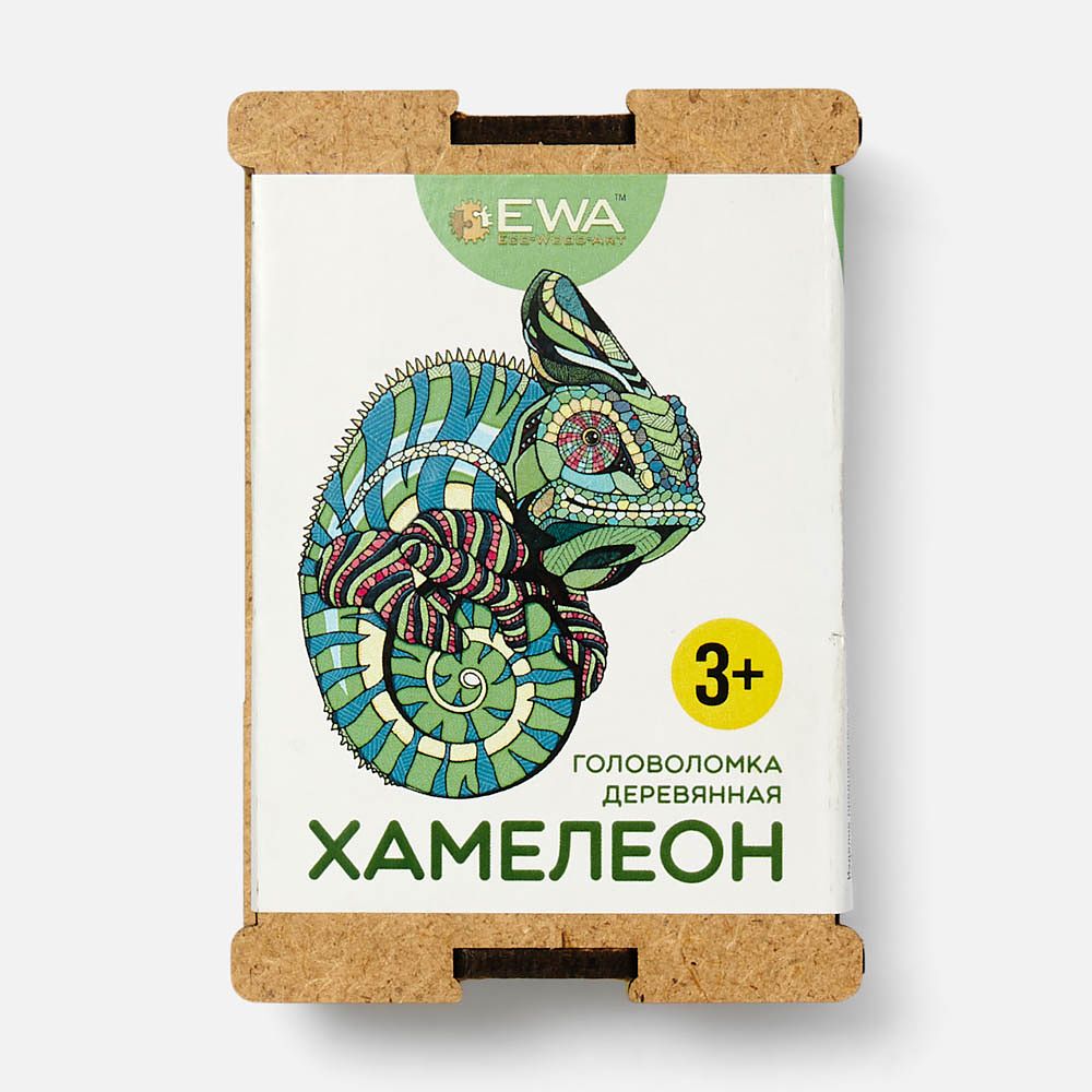 Изображение товара Пазл Ewa Хамелеон, деревянный, 15 элементов, 10x14 см, 5+