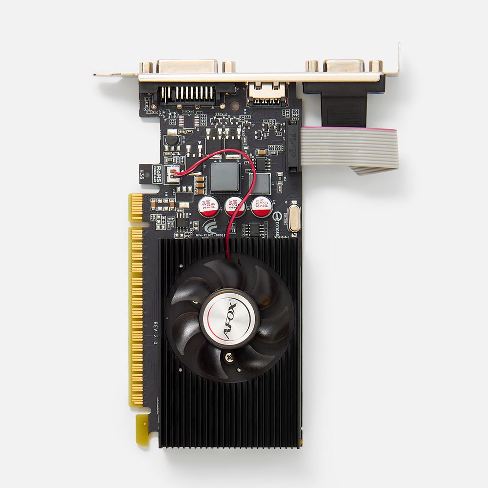 Изображение товара Видеокарта Afox GT610 1GB Lp DDR3 64BIT Dvi Hdmi Vga Single Fan Rtl, 1 шт.