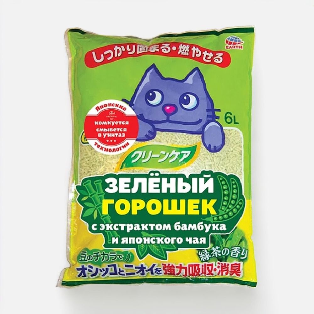 Изображение товара Комкующийся наполнитель Japan Premium Pet соевый, бамбук и японский чай, 6 л