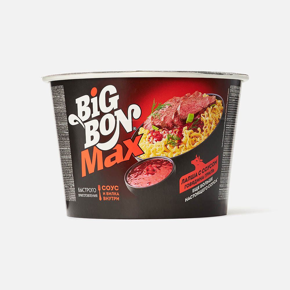 Изображение товара Лапша Big Bon, с говядиной гриль, быстрого приготовления, 95 г