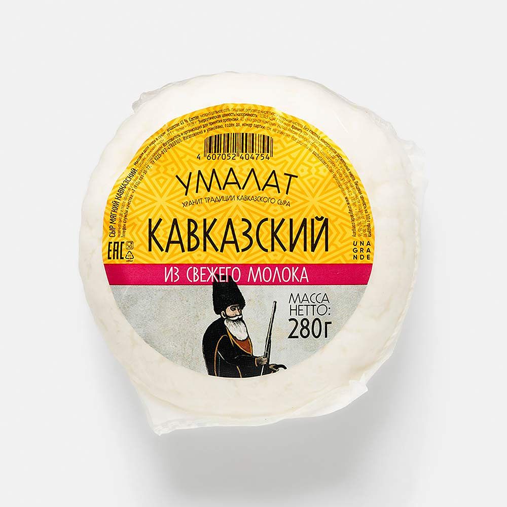 Изображение товара Сыр Умалат, Кавказский, мягкий, 45%, 280 г