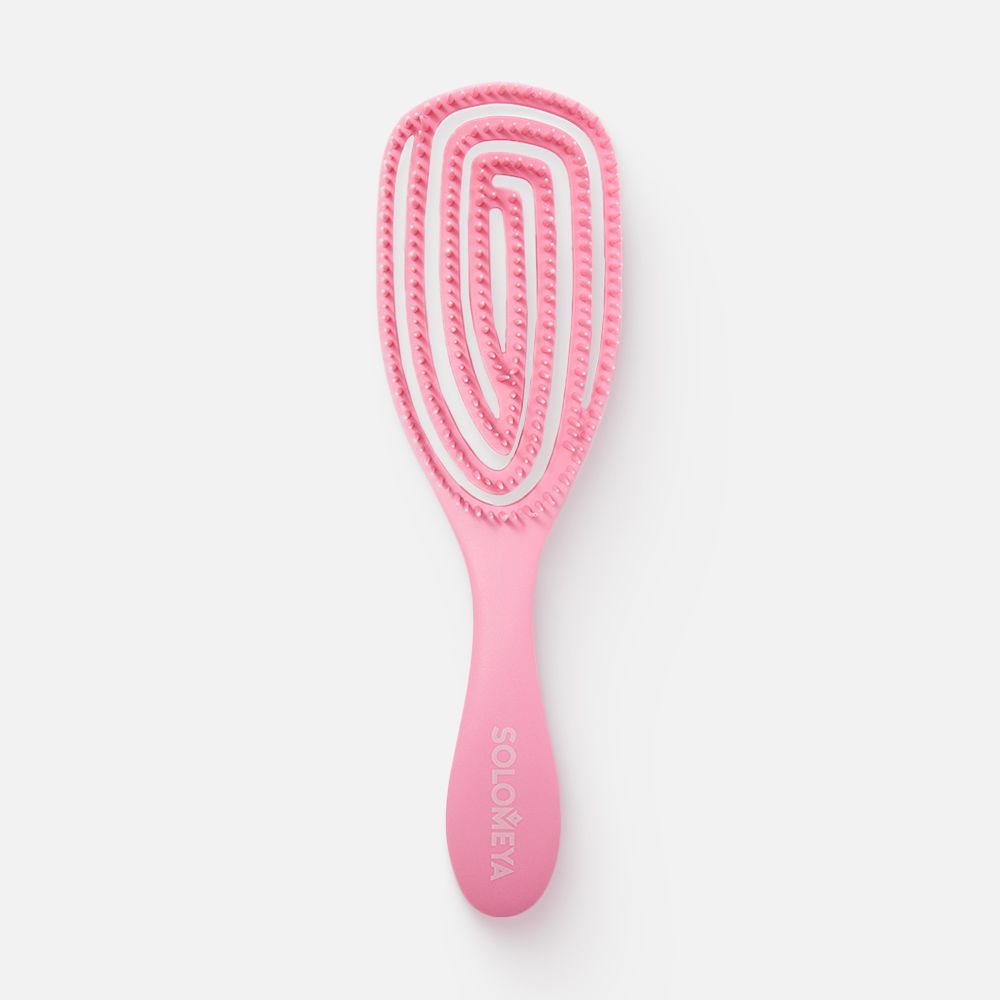 Изображение товара Расчёска Solomeya Strawberry для сухих и влажных волос, с ароматом клубники, розовая, 1 шт.