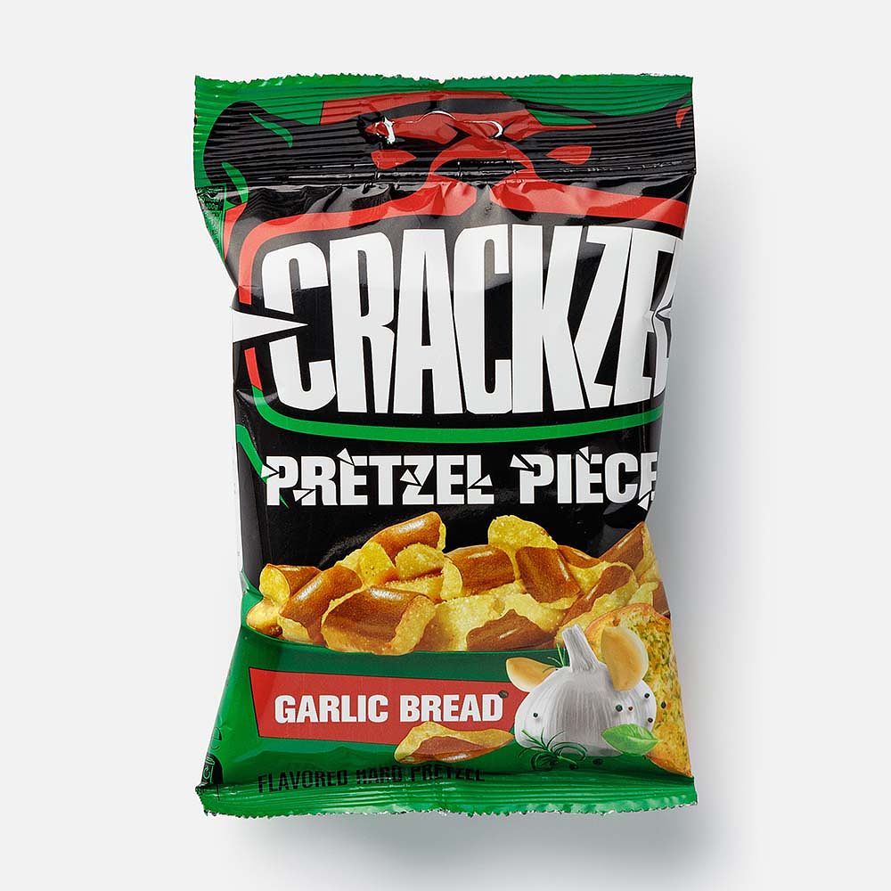 Изображение товара Снеки Crackzel Pretzel Pieces, чесночный хлеб, 65 г