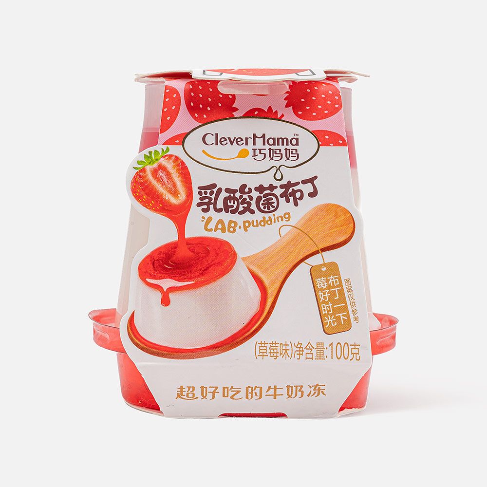 Изображение товара Пудинг Clever Mama, с лактобактериями, со вкусом клубники, 100 г