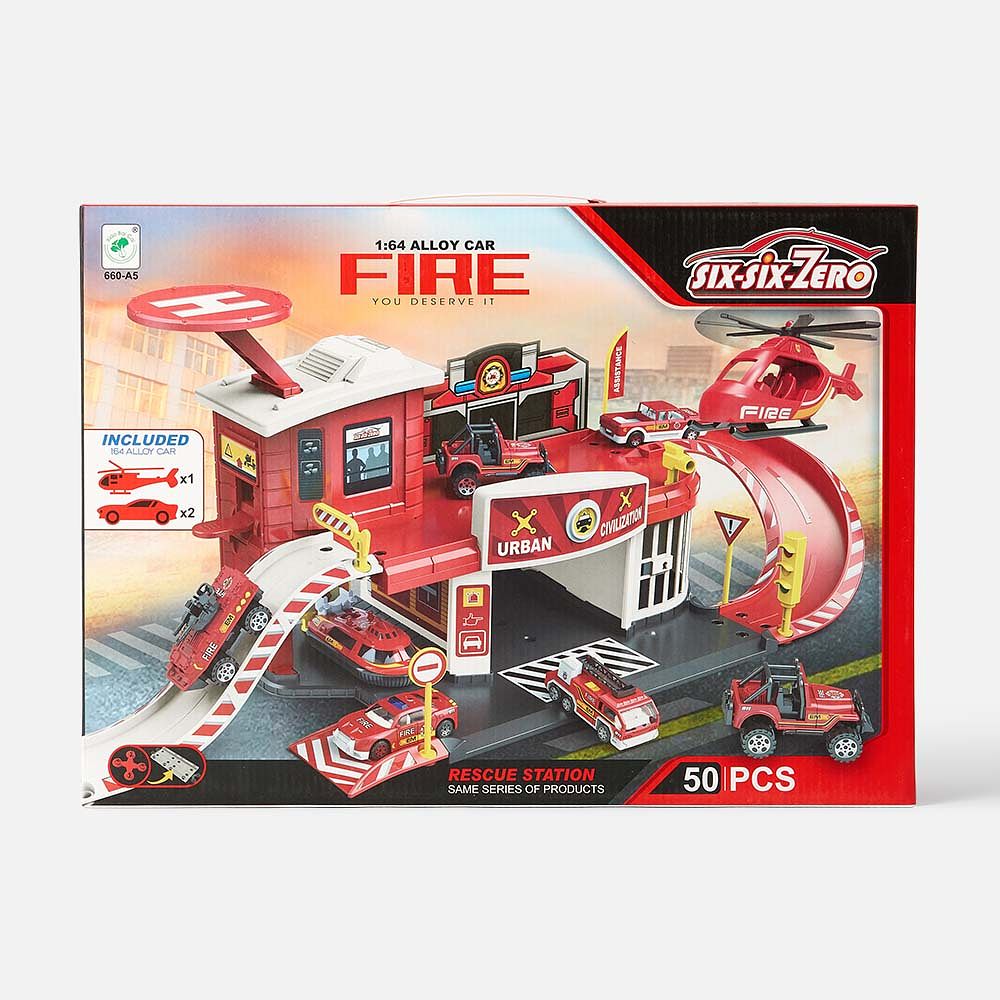 Изображение товара Игровой набор Xiao Bai Cai Six-six-Zero с машинками и самолётом
