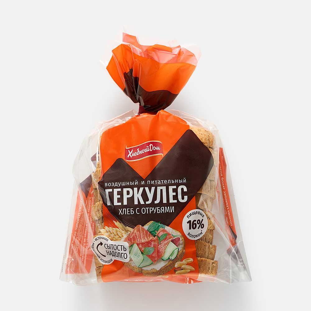 Изображение товара Хлеб Хлебный дом, Геркулес, с отрубями, нарезка, 250 г