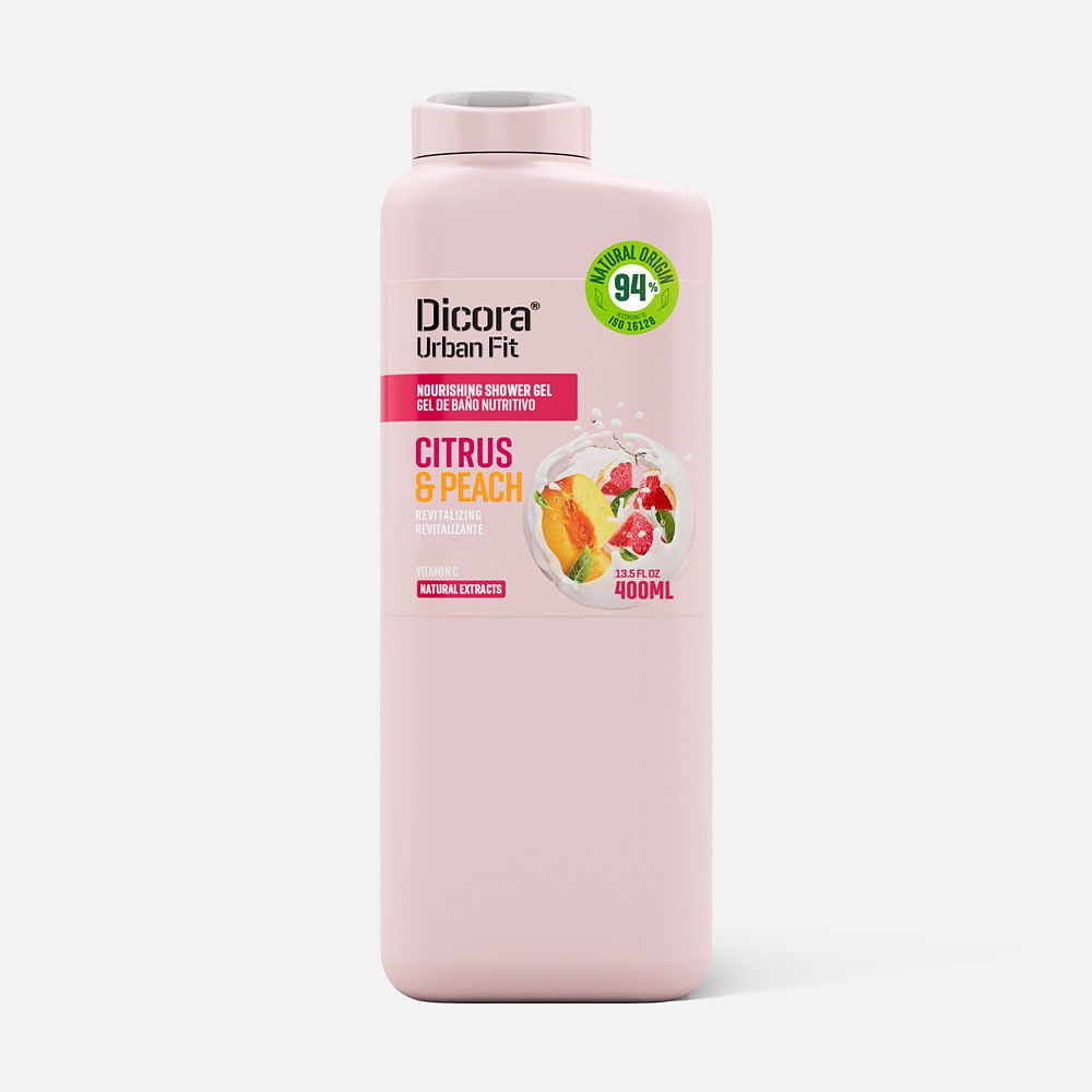 Изображение товара Из Испании: Гель для душа Dicora Urban Fit, с витамином C, цитрусовые и персик, 400 мл