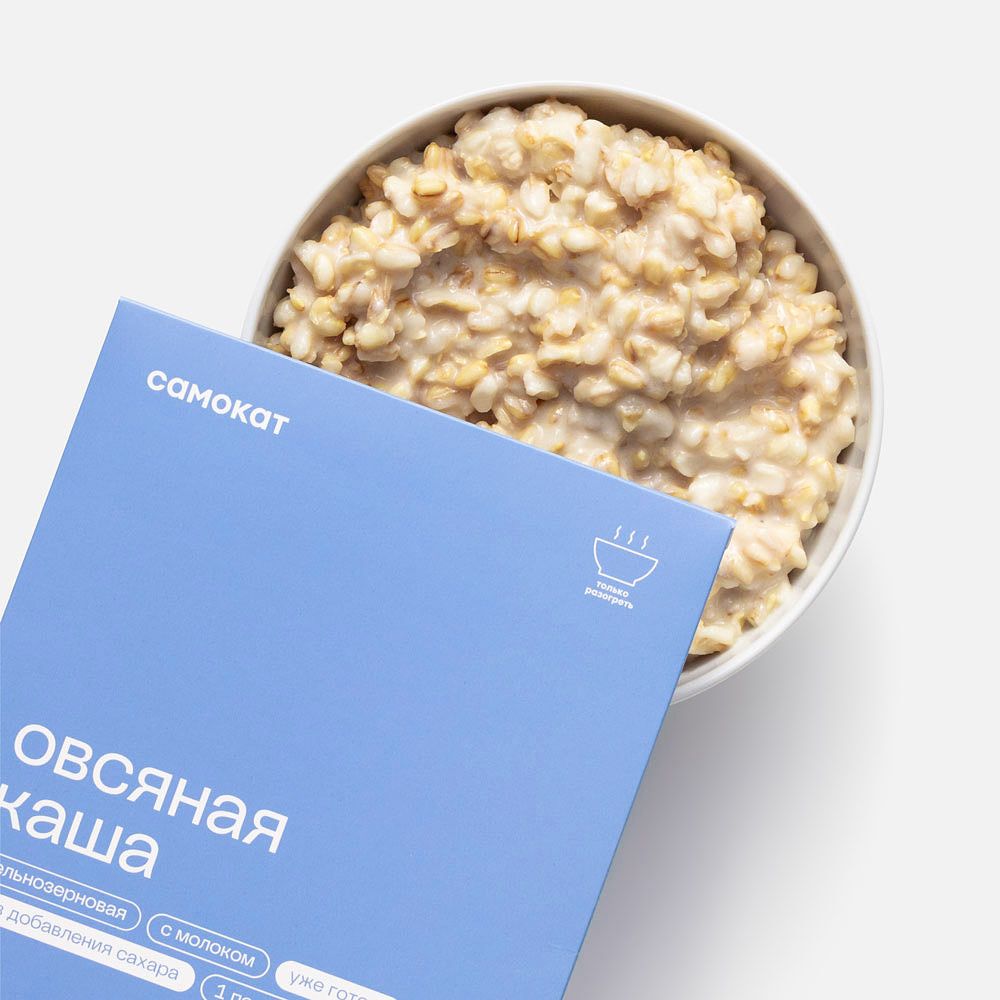 Изображение товара Каша молочная Самокат овсяная, цельнозерновая, 250 г