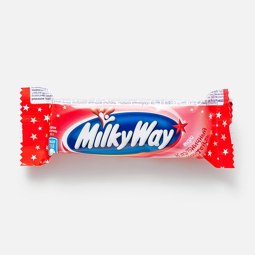 Изображение товара Шоколадный батончик Milky Way, клубничный коктейль, 26 г