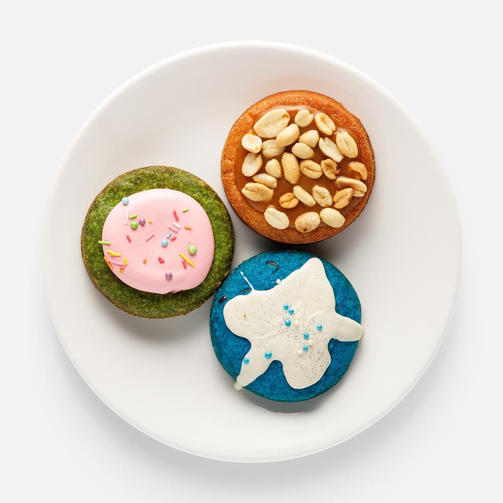 Изображение товара Топ-дроп печенья Самокат Cookies, cливочный кранч, воздушная матча и синий вельвет, 3 шт., 170 г