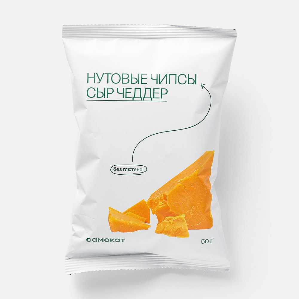 Изображение товара Нутовые чипсы Самокат, сыр чеддер, 50 г
