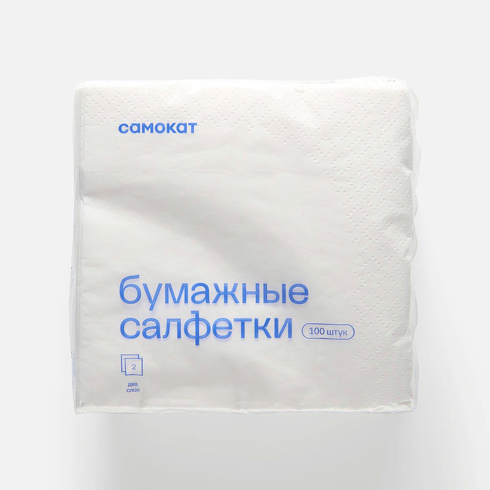 Изображение товара Бумажные салфетки Самокат, 2 слоя, 24x24 см, 100 шт.