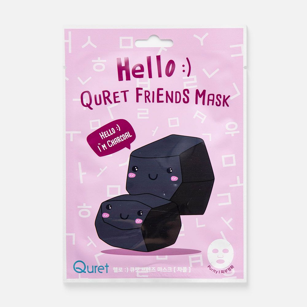 Изображение товара Из Кореи: Маска для лица Quret, Hello, древесный уголь, 25 г