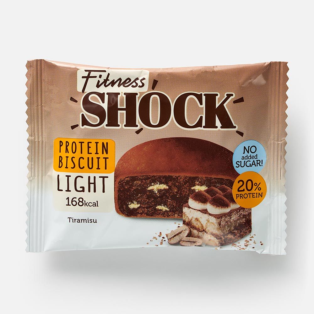 Изображение товара Бисквит FitnesShock Light с 20% протеина и без сахара тирамису 40 г