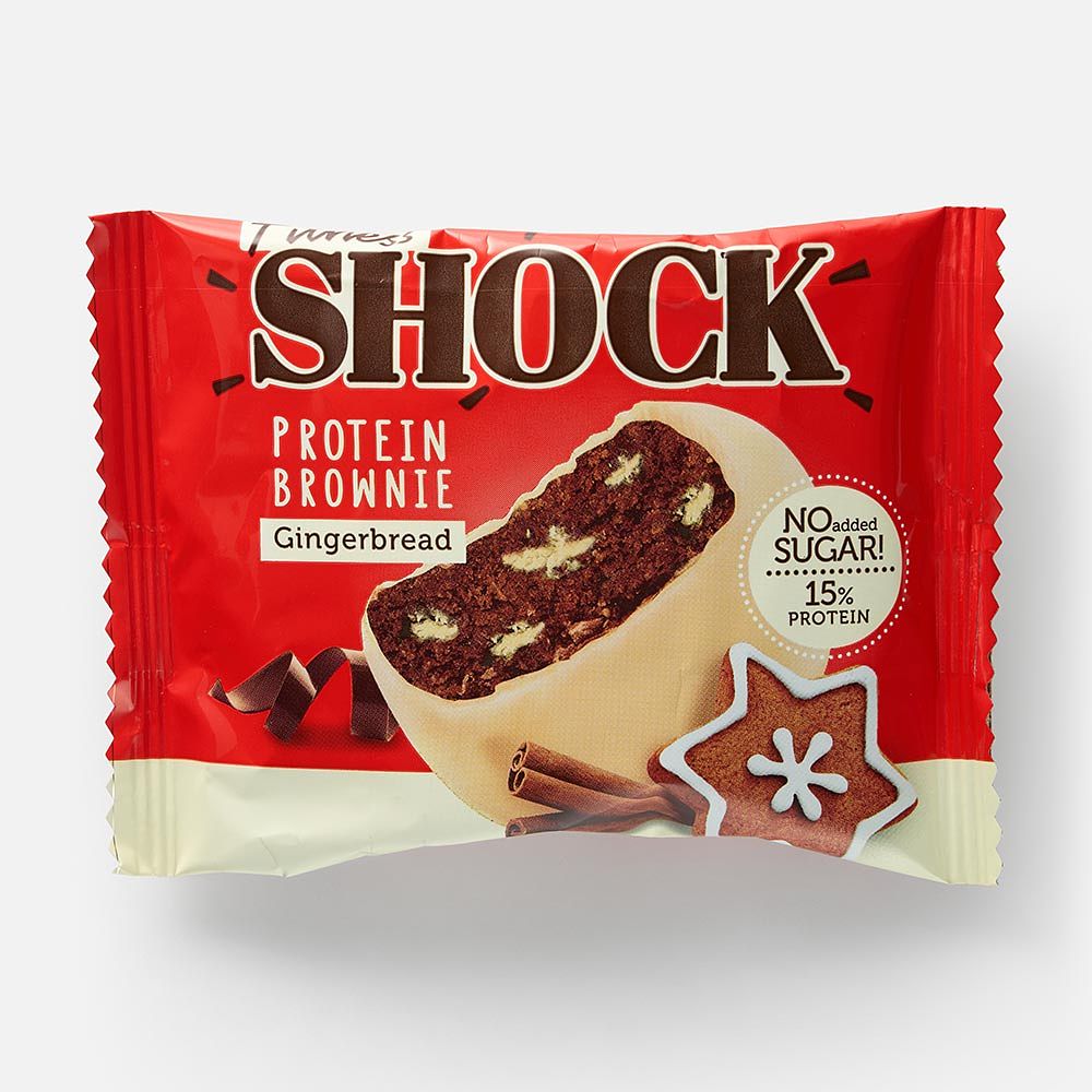 Изображение товара Брауни FitnesShock, 15% протеина, без сахара, имбирный пряник, 50 г