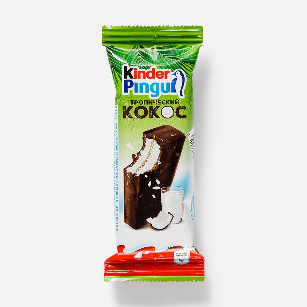 Изображение товара Пирожное Kinder Pingui бисквитное, тропический кокос, 30 г