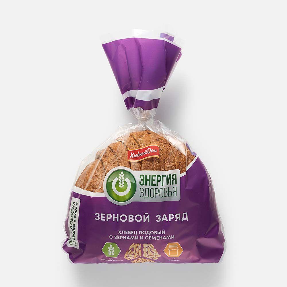 Изображение товара Хлебец Хлебный дом, Энергия здоровья, подовый, с зёрнами и семенами, 300 г