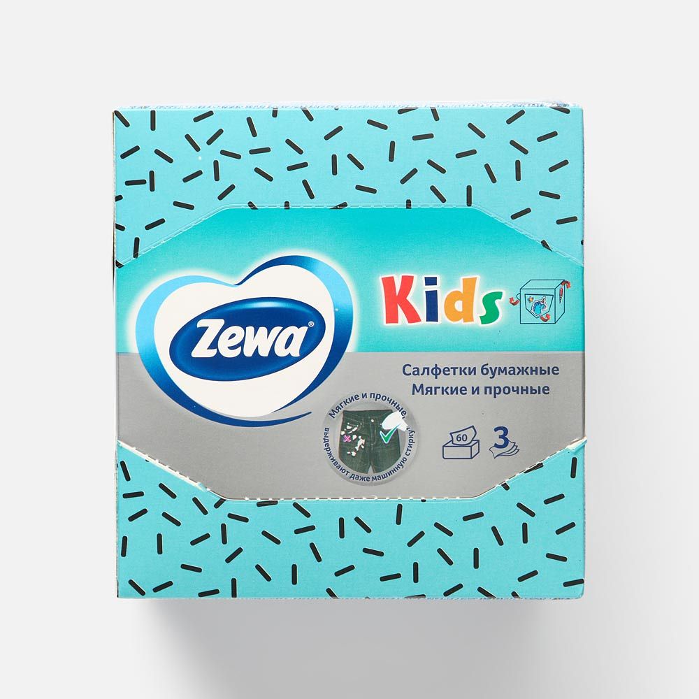 Изображение товара Бумажные салфетки Zewa Kids, 3 слоя, 60 шт.