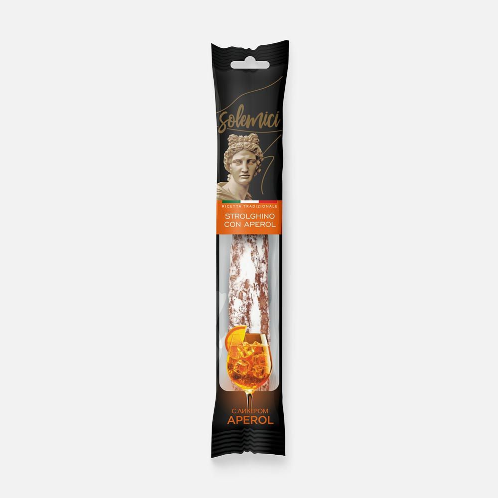 Изображение товара Сыровяленая колбаса Solemici, Strolghino, полусухая, с аперолем, 110 г