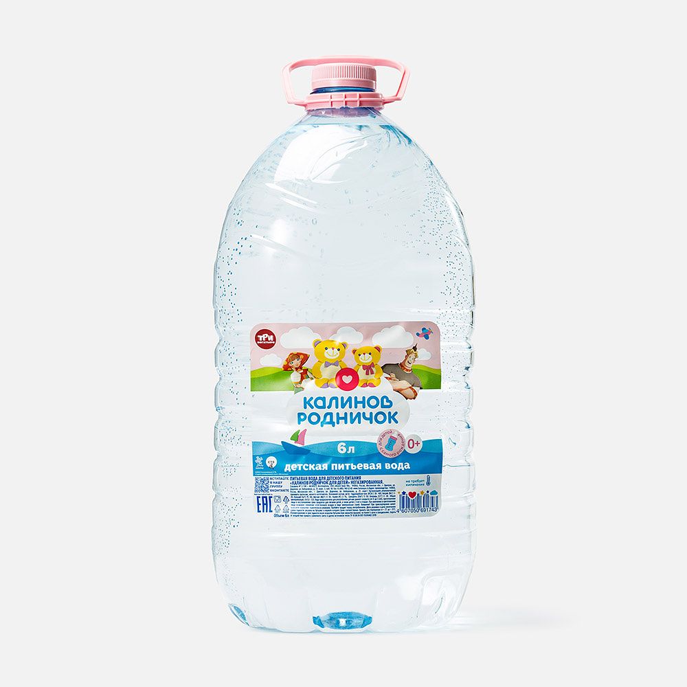Изображение товара Вода Калинов родничок, для детей, с рождения, без газа, 6 л