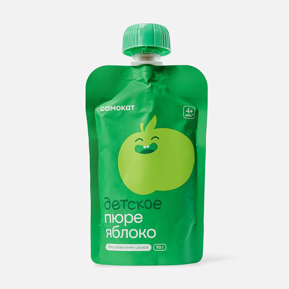 Изображение товара Пюре Самокат, яблоко, с 4 месяцев, 90 г