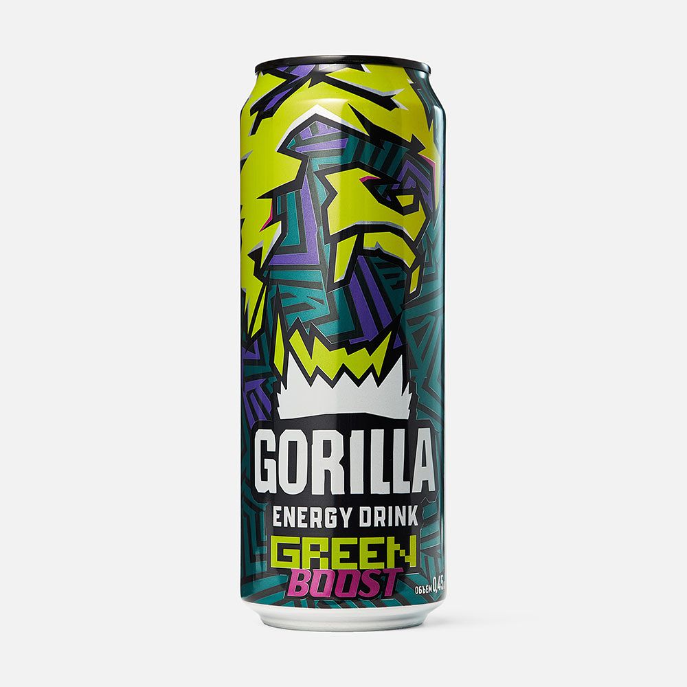 Изображение товара Энергетик Gorilla Green Boost 0,45 л с витаминами группы B