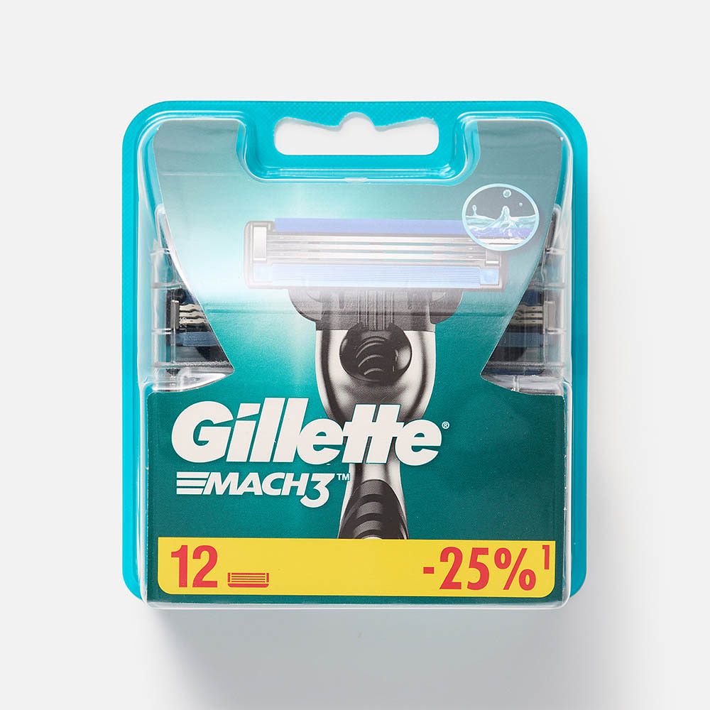 Изображение товара Кассеты для бритья Gillette Mach 3, 12 шт.