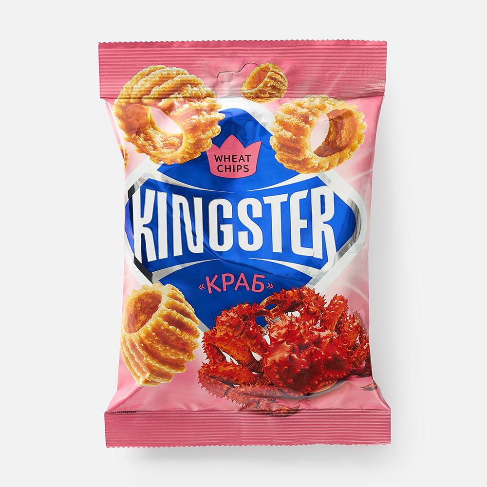 Изображение товара Пшеничные чипсы Kingster краб 55 г ароматизатор морепродуктов