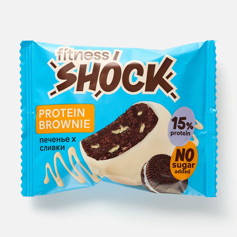 Изображение товара Брауни FitnesShock 15% протеина без сахара с ароматом печенья 50 г