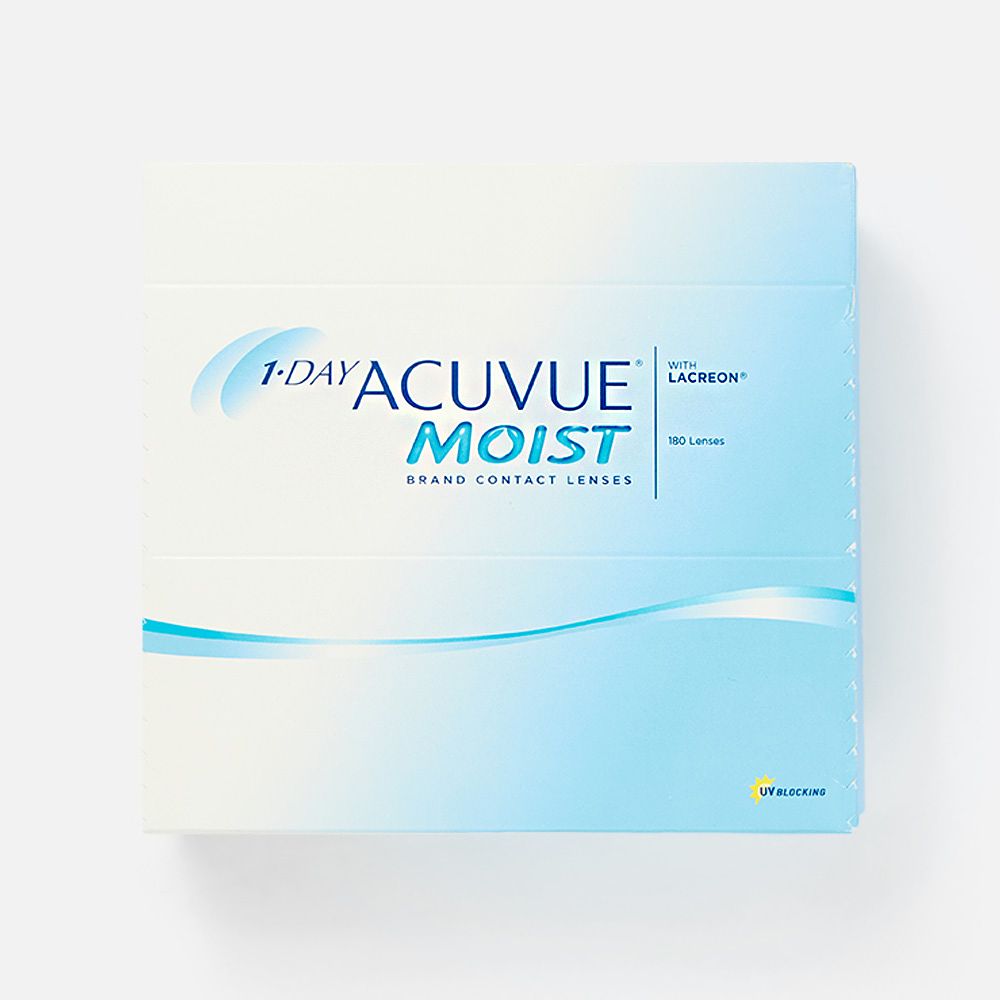Изображение товара Линзы контактные 1-Day Acuvue Moist 180 линз R 9,0 -11,50, 180 шт.