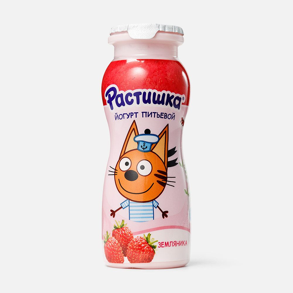 Изображение товара Питьевой йогурт Растишка, 1,6%, земляника, с 3 лет, 90 г