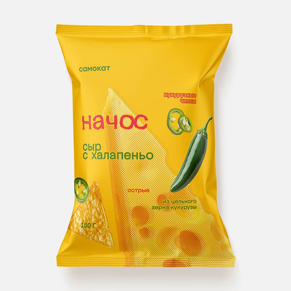 Изображение товара Начос Самокат, сыр с халапеньо, 150 г
