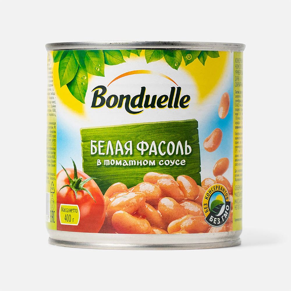Изображение товара Фасоль белая Bonduelle, в томатном соусе, 400 г