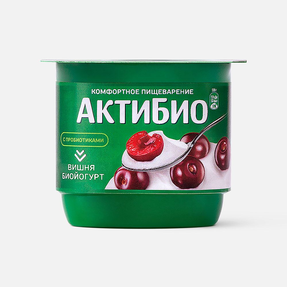 Изображение товара Йогурт АктиБио с вишней, 2,9%, 130 г