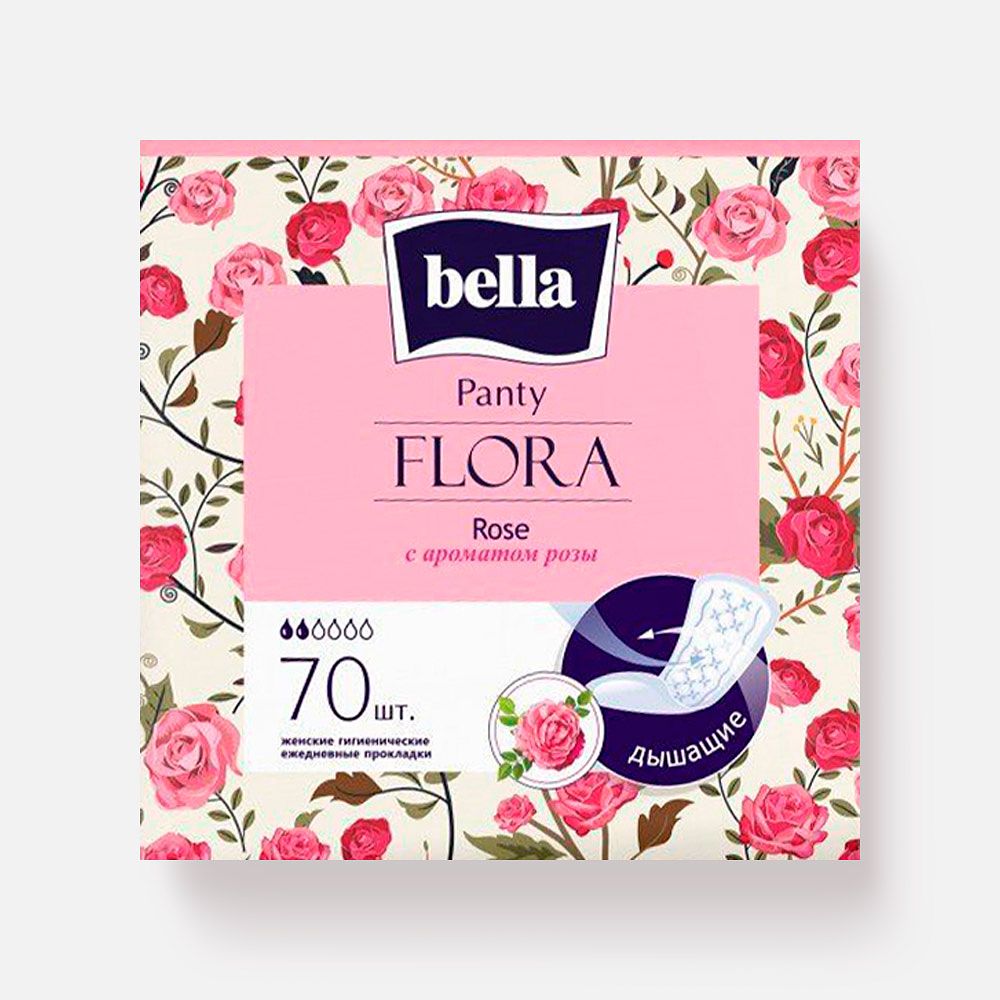 Изображение товара Ежедневные прокладки Bella Flora Rose 2 капель 70 шт.