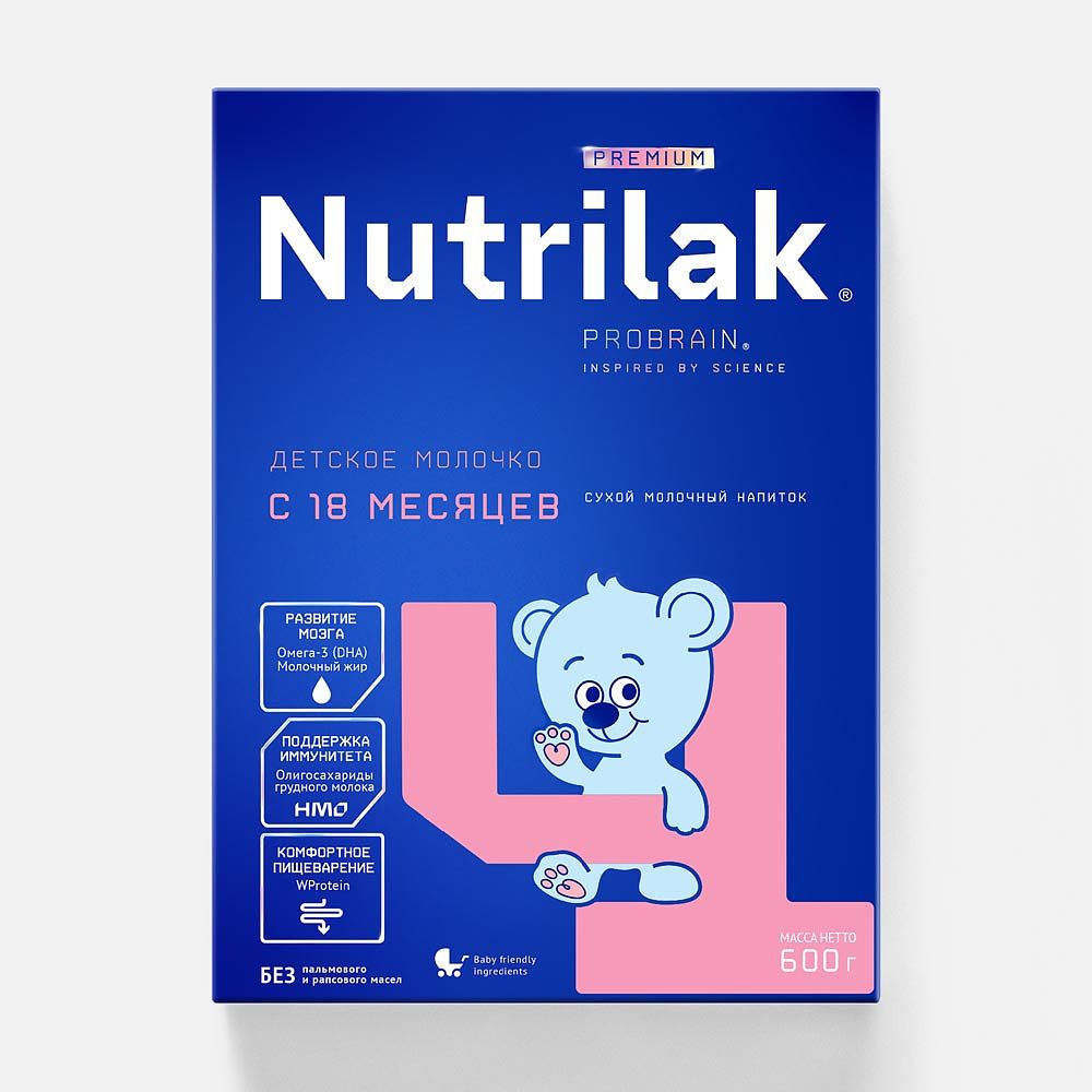 Изображение товара Сухая смесь Nutrilak Premium 4, молочная, Детское молочко, с 18 месяцев, 600 г