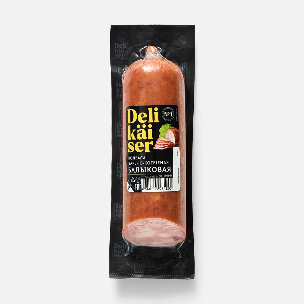 Изображение товара Варёно-копчёная колбаса Delikäiser, Балыковая, 300 г