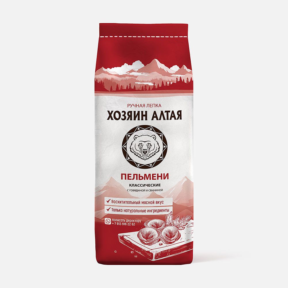 Изображение товара Пельмени Хозяин Алтая, с говядиной и свининой, 800 г