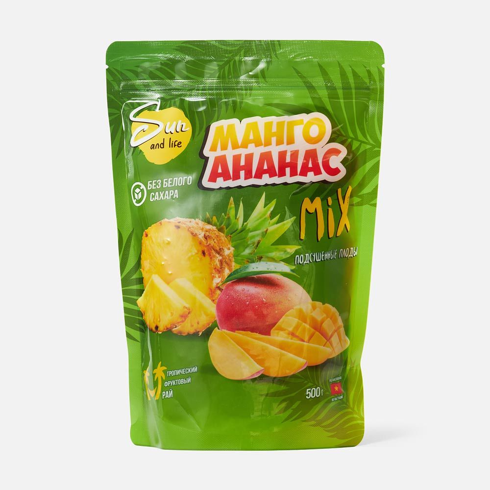 Изображение товара Сухофрукты Sun and Life, Exotic Mix, манго и ананас, 500 г