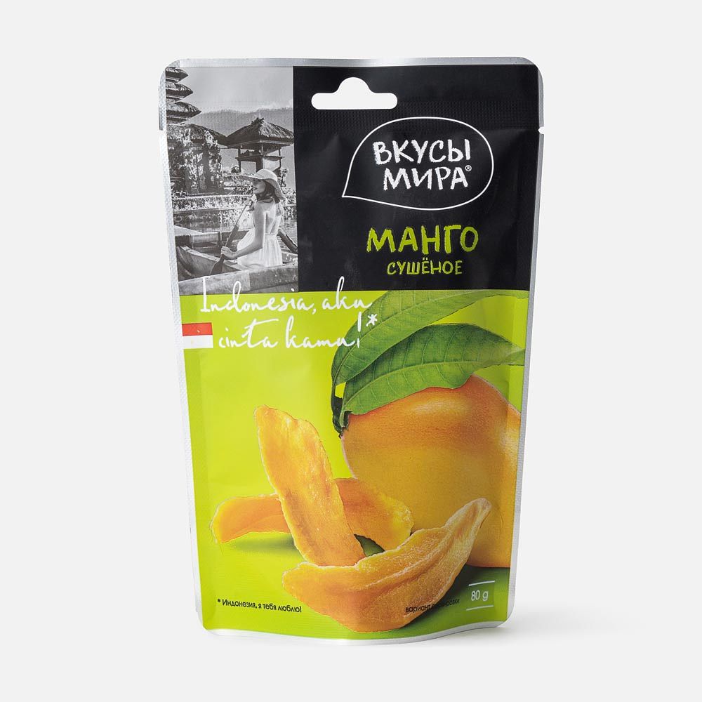 Изображение товара Сушёное манго Вкусы мира, 80 г