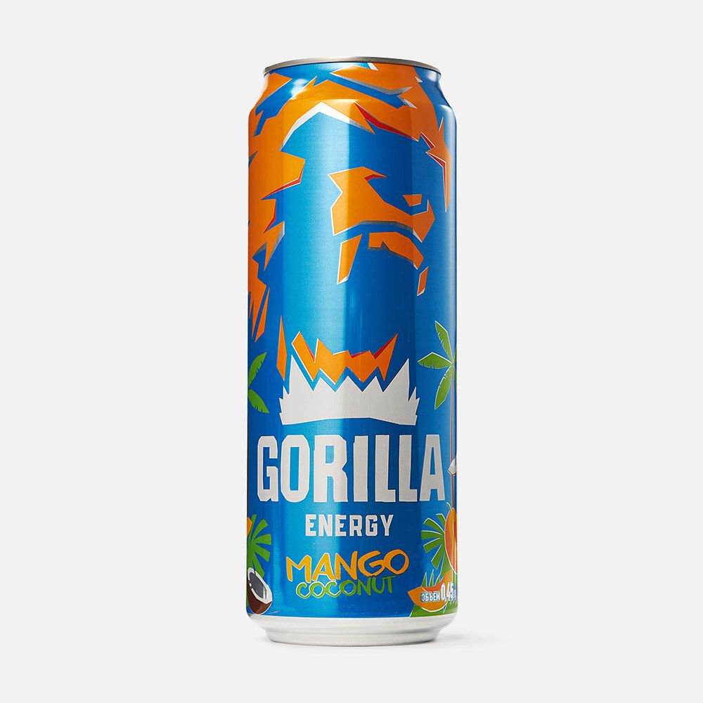 Изображение товара Энергетик Gorilla, Mango Coconut, 0,45 л